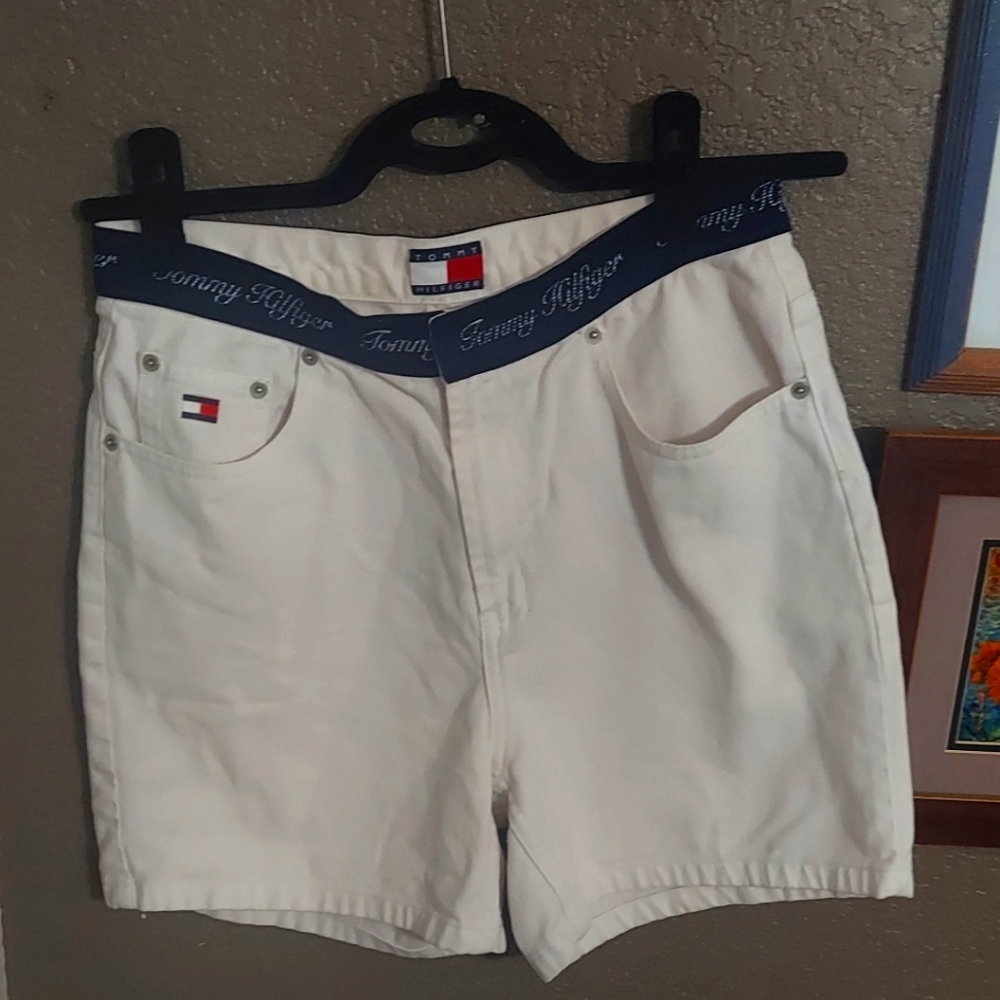 Vintage 90's Tommy Hilfiger White Denim Shorts Women's Size 10 Jean dad jorts